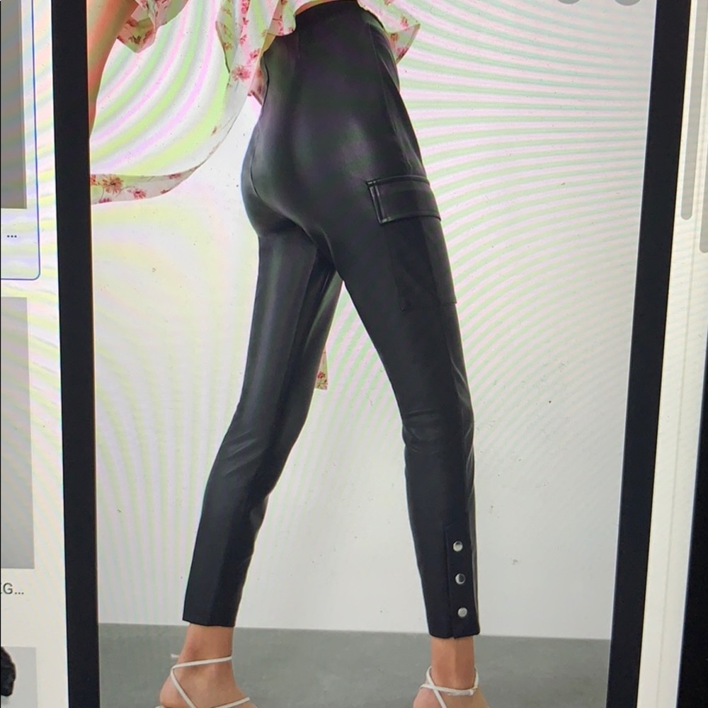 Zara faux leather legging, cargo style 7102/214